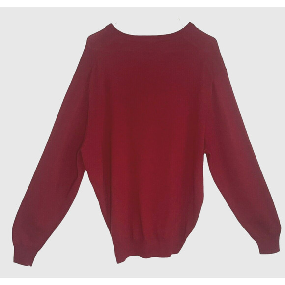 Jos A Bank Classic Collection Mens Wool V-Neck Sweater Size Large Cranberry Red - Picture 2 of 8